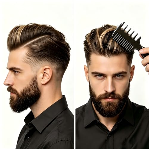 Brush for Man Styling,Vent Brush, Wide Tooth Comb & Texture Comb Set | 3Pcs Hair Brush for Faster Blow Drying, Detangling &Slick Back