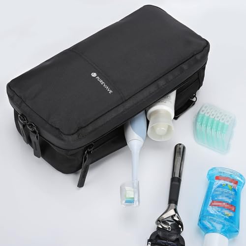 Purevave Compact Mens Toiletry Travel Bag Hanging, Mens Dopp Kit for Travel Waterproof, Wash Pouch Black - color: Black