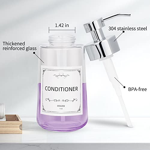 Soap Dispenser, Clear Glass Soap Dispenser with Rust Proof Pump, 16oz Liquid Soap Pump with Waterproof Labels, Dish & Hand Soap for Bathroom, Kitchen, Chrome Pump, Pack of 2 - color: Chrome