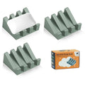 Self Draining Soap Dish Holder,Silicone Soap Dish,for Bathroom,Kitchen, Sponges，Can Extend Soap Life，Keep Soap Bars Dry and Easy Cleaning (N-Green,3-Pack) - color: N-green,3-pack