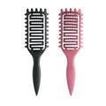 Curl Defining Brush for Curly Hair, Vented Detangling Hair Brush for Wet and Dry Styling, Curved Brush for Shaping and Smoothing Curl Clumps, Lightweight Hair Brush (Pink Black) - color: Pink Black