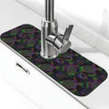 Sea Turtle Psychedelic Mandala Boho Colors 15" X 5.5" Kitchen Sink Splash Guard Faucet Faucet Guard Draining Mat Sink Splash Guard Faucet Kitchen Bathroom - color: Sea Turtle Psychedelic Mandala Boho Colors