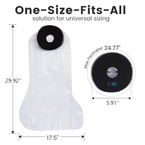 Cast Covers for Shower Leg, Waterproof Cast Cover for Showering, Cast Protector for Shower Adult, Shower Boots for Foot after Surgery, Full Leg, Thigh (Diameter - 7.9") Extra Long - color: Thigh, style: Soft Black