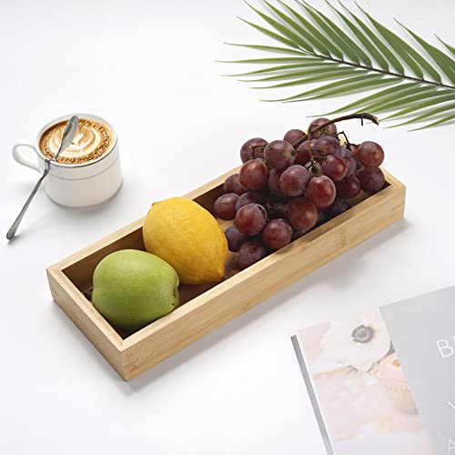 Bamboo Bathroom Tray, Bathroom Vanity Tray, Bathroom Trays for Counter, Toilet Tank Tray, Toilet Basket for Organizing (11.8 x 4.5 x 1.6 inch) - size: 11.8" x 4.5" x 1.6"