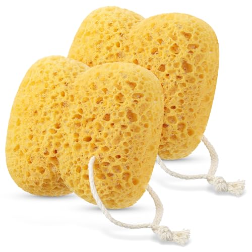 2Pcs Bath Sponge, 5.3 inch Curvy Exfoliating Foam Loofah, Large Shower Pouf Face Puff for Women, Men, Teenager Body Cleansing Supplies Sensitive Dry Skin - style: Classic