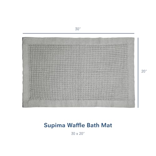 ONSEN Supima Cotton Waffle Bath Mat – Bathroom Rug, Washable Rug, Bathroom Floor Mat – Ultra-Absorbent, Quick-Dry, Soft & Durable Luxury Cotton - Cinder Grey, 20x30 in - color: Cinder Grey