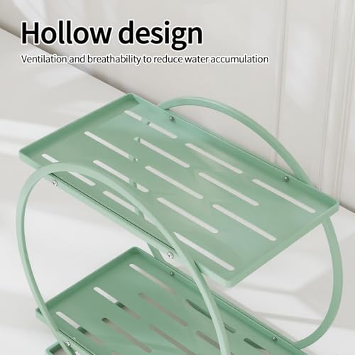 Perfume Organizer for Dresser, 2-Tier Bathroom Counter Organizers, Elegant Round Makeup Organizer for Vanity, Bathroom Organizer Countertop Shelf, Perfume Tray Skincare Storage (Green) - color: Green