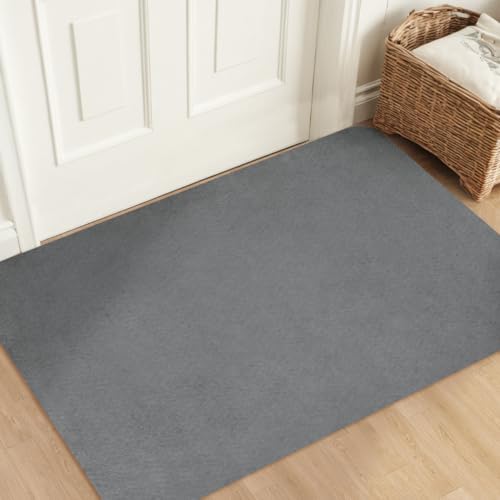 Ultra-Thin Indoor Doormat 36x79 Inch-Low Profile Non-Slip Entryway Mat,Washable Absorbent Floor Mat with Dirt-Resistant Design for Front Door,Kitchen,Hallway,Light Grey - color: Lightgrey, size: 3' x 6'7" (Rectangular)