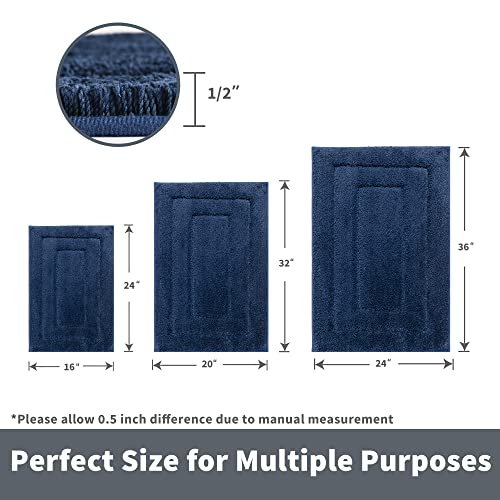 GRANNY SAYS Navy Bathroom Rugs, Bath Mats for Bathroom Non-Slip, Super Soft and Water Absorbent, Microfiber Bath Rugs Washable, Large Bath Rugs for Bath Floor, Tub and Shower, 36" x 24" - color: Deep Blue, size: 2' x 3' (24" x 36")