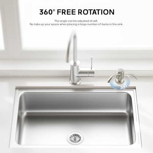 SAMODRA Built-in Kitchen Sink Soap Dispenser with Extension Tube Kit - Brushed Nickel Finish, Leak-Proof Design, No Top Refill Required (39" Tube) - color: Brushed Nickel, style: 39" Tube