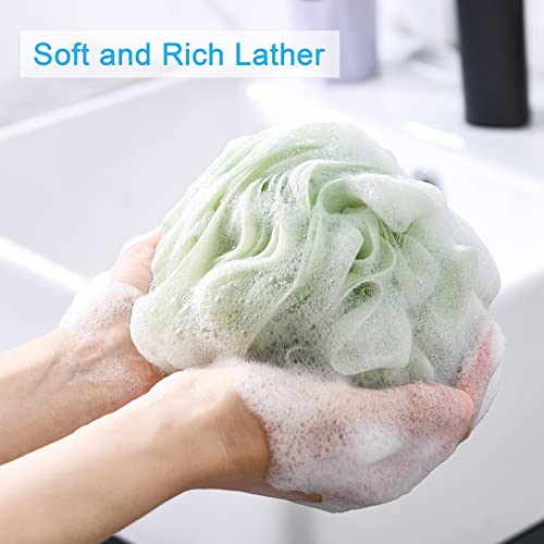 AmazerBath Loofah Sponge 75g/Piece, Exfoliating Bath Sponge Body Scrubber - Loofa Set of 4 Neutral Colors (Large) - style: Light Brown