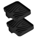 2 Pack Silicone Soap Dish with Drain, Self Draining Bar Soap Holder for Shower, Silicone Dish Soap Tray, Bathroom and Kitchen Sink Organizer, Black - color: Black