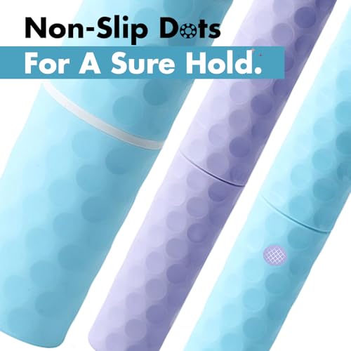 3Pcs Travel Toothbrush Case, Portable Travel Toothbrush Holder with Dot,Toothpaste Container for Family Trip, Camping, School, 8.1x2.5x2 / 8.1x1.4x0.9(Purple+Blue) - size: large size+small size