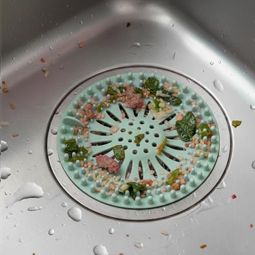2 Pack Kitchen Sink Strainer Drain Cover Food Catcher Kitchen Filter Guard Drain Protector Strainer Basket Stopper Catcher(Green) - color: Green, size: 5.3 inch