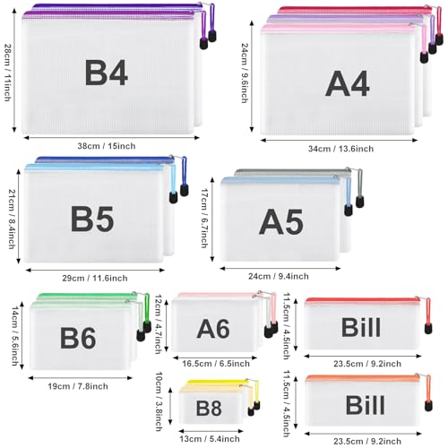 EOOUT 42pcs Mesh Zipper Pouch, 8 Sizes Waterproof Zipper Bags, 17 Colors, Multipurpose for Board Games Travel Storage, School Supplies, and Home Organization - style: Multicolor-42pcs
