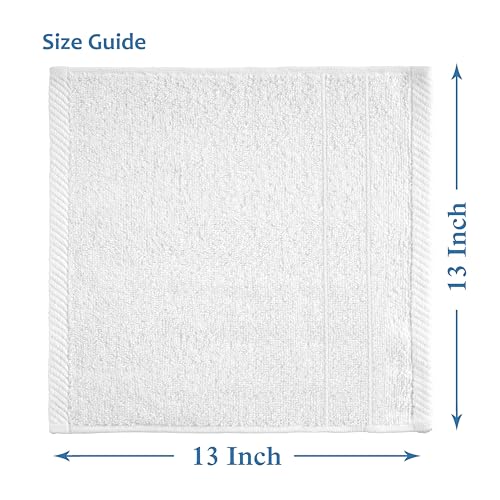 Casa Platino White Washcloths 24 Pack - 13x13 inches - 100% Cotton - Premium Quality Wash Cloths for Bathroom - Well Stitched, Soft & Highly Absorbent Washcloths Set - Ideal for Hotel, Spa & Salons - color: 02: White, size: 24 Piece Wash Cloth