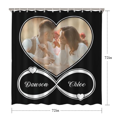 Personalized Shower Curtain Set Custom Photo Shower Curtains Modern Minimalist Home Bathroom Curtain Decor with 12 Hooks 72 Inch Wide * 72 Inch High - color: 1 Photo-2, size: 72"W x 72"L (Pack of 1)