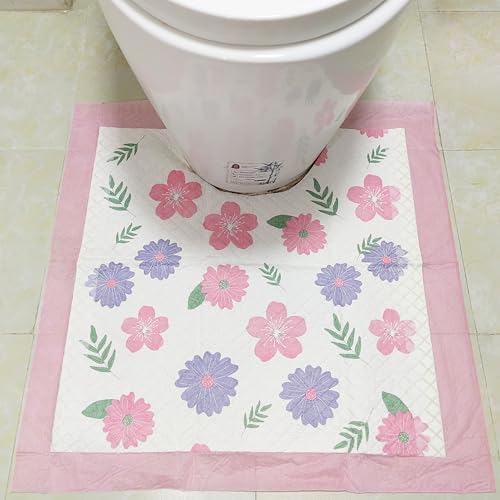 Toilet Floor Protector From Urine 15 Pack Disposable Toilet Mats Provides Ideal Liquid Absorption Great for Toilet Training or Keeping Your Floors Clean (Printed Mats) - style: Printed Mats