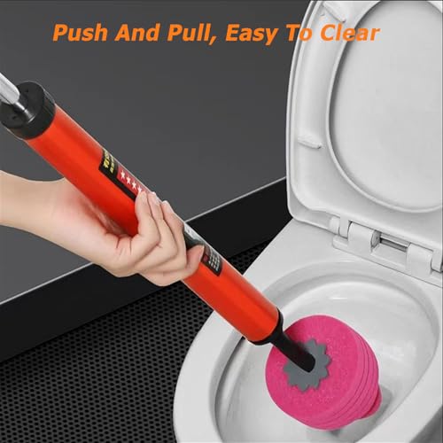 Toilet Plunger Set, High-Pressure Toilet Plunger with Toilet Brush & Rubber Gloves | All-in-One Heavy Duty Powerful Air Plunger Drain Toilet Unclogger for Bathroom Drains - color: Plunger+brush+gloves