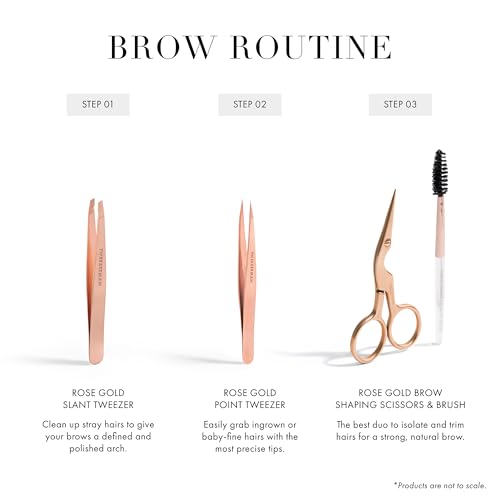 Tweezerman Exclusive Eyebrow Shaping Scissors & Brush Rose Gold - color: Rose Gold