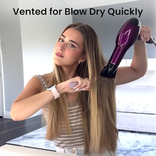 AIMIKE Hemp-Relax Detangler Hair Brush, Eco-Friendly Detangling Brush for Wavy Straight Hair, Vented Hairbrush w/Soft Bristles, Glide Through Tangles with Ease for Women, Kids, Wet & Dry Hair - color: Purple
