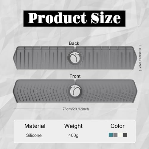 30 Inch Silicone Kitchen Sink Faucet Mat, Adjustable Waterproof Splash Guard Draining Mat Keep Countertops Dry (Green) - color: Green