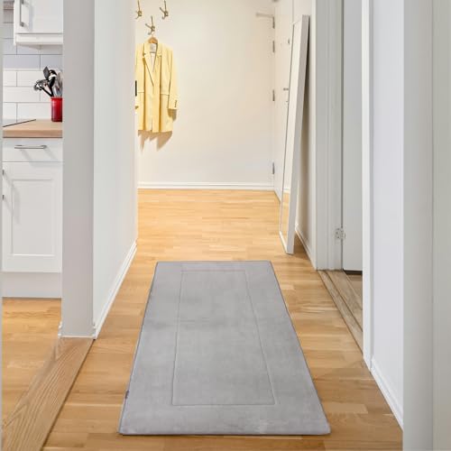 Soft Hallway Runner Rug,Washable Floor Rugs, Non Slip Memory Foam Rug,Super Water Absorption, Suitable for Bathroom Mat, Entrance,Kitchen, Living Room Decor(2x5ft Grey) - color: New Grey, size: 2' x 5' (Rectangular)