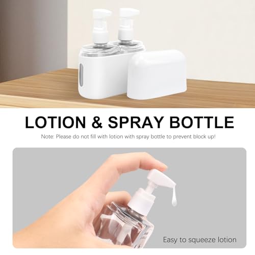 Skycase Travel Bottles - Leak Proof Refillable TSA Approved Travel Size Toiletries, 2 in 1 Liquid Bottles Containers with Labels and Funnel Airplane Accessories Kits for Lotion Liquid (Grey) - color: Gray, size: 2 in 1
