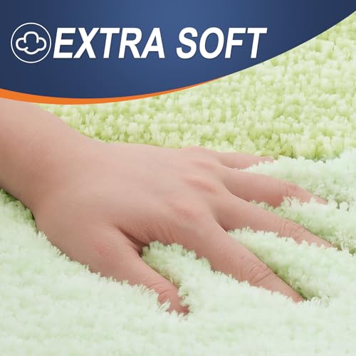 OLANLY Small Bathroom Rugs Mat 24x16, Extra Soft Absorbent Microfiber Bath Rugs, Rubber Backing, Quick Dry, Washable Bath Mats for Bathroom Floor, Tub and Shower, Home Decor Accessories, Light Green - color: Light Green, size: 24" X 16"