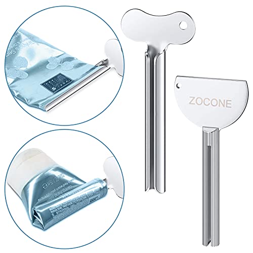 ZOCONE Toothpaste Squeezer, 12pcs Metal Tube Squeezer Key Stainless Steel Toothpaste Roller Tube Wringer for Paint, Cream, Cosmetic and Hair Dye(D) - color: D