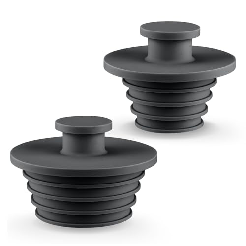 Aluvor Bathtub Stopper Drain Plug Bathroom Tub Plug Sink Stopper 2pcs | Silicone Bathtub Drain Plug Tub Drain Stopper Washbasin Stopper - color: Black, size: Large+Small