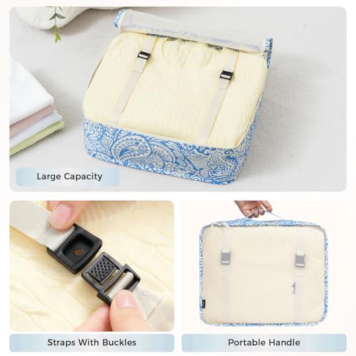 BAGAIL 8 Set Packing Cubes Luggage Packing Organizers for Travel Accessories-Blue paisley - color: Blue paisley, size: 8 Set