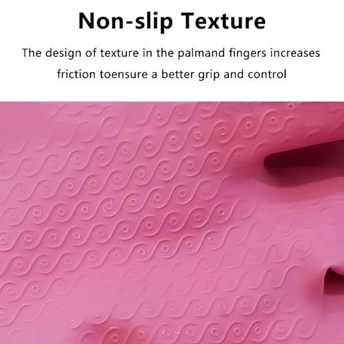 KINGFINGER 2 Pairs Latex-Free Reusable Dishwashing Gloves,PVC Waterproof Long Cuff and Flock Lining Household Cleaning Gloves,for Kitchen & Bathroom Cleaning, Large - color: Purple+pink