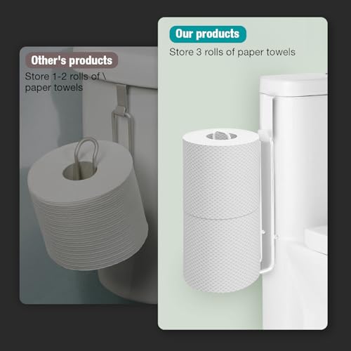 Conworld Toilet Paper Storage for 2 Roll Tissue, Over The Tank Toilet Paper Holder, Stainless Steel Rustproof Toilet Paper Holder Wall Mount, for Rv, Bathroom Storage and Organization, White, 1 Pack - color: White,hold 2 Rolls-1 Pcs