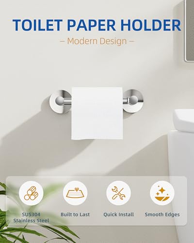 RUACQ Bathroom Toilet Paper Holder, Double Post Pivoting Wall Mounted Toilet Paper Holders, Stainless Steel and Zinc Alloy Bathroom Tissue Holder(Chrome) - color: Chrome, size: Wall Mounted