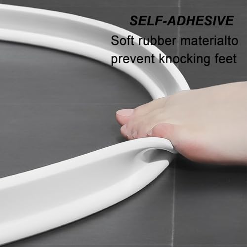 Water Dam for Sink Shower Tub Threshold Water Barrier Collapsible Water Stopper Barrier Water-Blocking Splash Guard Suitable (Heart - 1.97'' H - White, 78 Inch) - color: Heart - 1.97'' H - White, style: 78 Inch