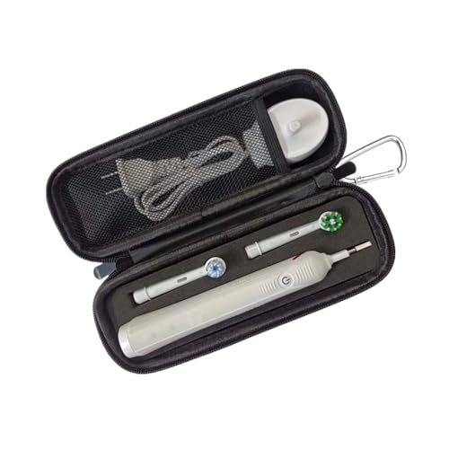 Travel Essentials/Travel Toothbrush Case Compatible for Oral-B Pro (1000 2000 3000 3500 1500) Electric Toothbrushes - Portable with Mesh Pocket for Accessories & Soft Lining Protection Only Case