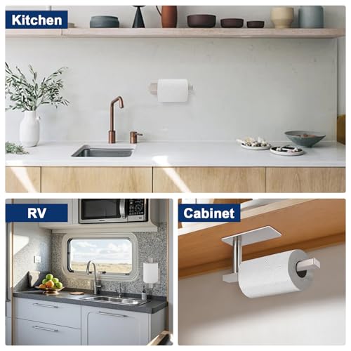 NearMoon Toilet Paper Holder Self Adhesive, Premium Thick SUS304 Stainless Steel Square Rustproof Toilet Roll Holder no Drilling for Bathroom, Kitchen, Washroom (Brushed Nickel) - color: Brushed Nickel