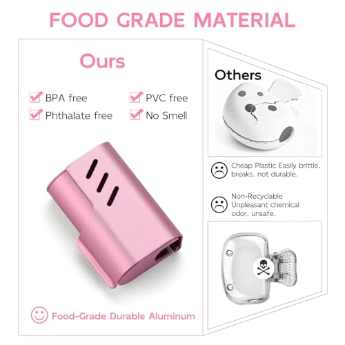 2PCS Aluminum Toothbrush Head Caps, Travel Toothbrush Top Cover, Portable Protector Clip Pod Fits Most Manual and Electric Toothbrush Heads for Household Traveling, Camping, School, Business - Pink - color: Pink-2pcs