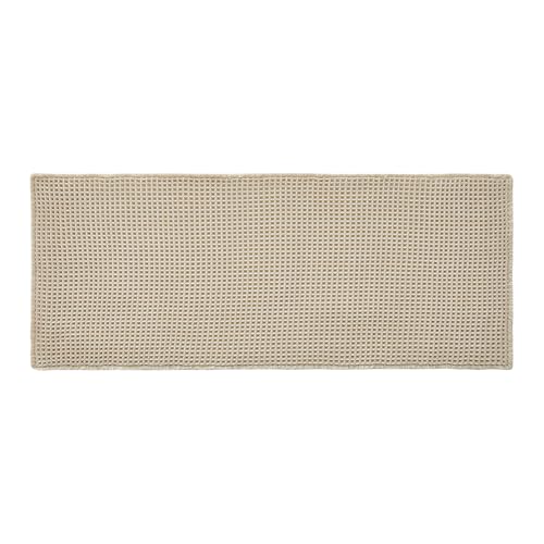 TYUU Pale Beige Long Bathroom Rug, Waffle Runner Rug Bathroom Non Slip Washable Super Absorbent Quick Dry Boho Farmhouse Bath Mat, 60''x24'' Pale Beige - color: Pale Beige, size: 2' X 5' (Runner)