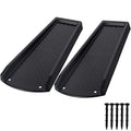 plusgutter Rain Gutter Downspout Splash Block, Gutter Downspout Extensions for Water Drainage, 24" Gutter Splash Guards Downspout Extender, Fixable Down spout Drain Trays with PE Nails(2 Pack, Black) - color: Black