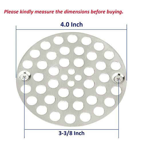 Artiwell 4’’ Shower Strainer Drain Trim Set, Solid Brass Screw-in Shower Strainer Drain Cover, Replacement Strainer Grid by Artiwell, Machine & Self-Tapping Screws Included (Brushed Nickel) - color: Brushed Nickel