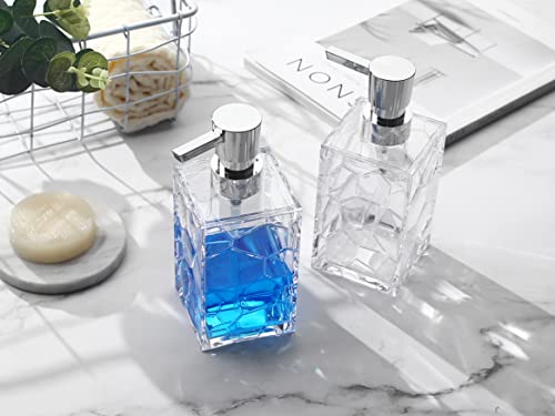 YAUKPH 2 Pack Clear Rust Proof Soap Dispenser | Acrylic material for bathroom and kitchen countertops - color: 2 Pack Clear