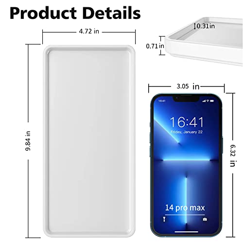 Gurygo 2 Pack 10" Bathroom Tray, Ceramic Vanity Trays for Bathroom, Small Ceramic Trays, Kitchen Soap Tray for Kitchen Counter (White, 10",Set/2) - color: White, size: 9.9" x 4.7" x 0.7"