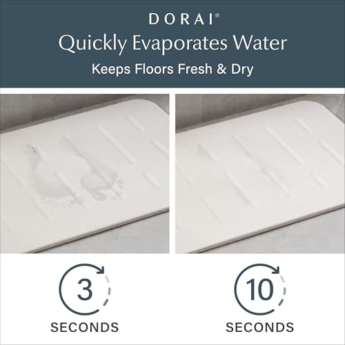 Dorai Home Stone Bath Mat Set - Premium Diatomaceous Earth Bath Floor Mats with Non-Slip Base, Fast-Drying Modern Shower Mat for Bathroom | Rain Sandstone, 2 Pack - 23.6"x15.4" - color: Rain Sandstone, size: 2 Pack