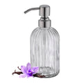 Glass Soap Dispensers for Kitchen and Bathroom, 16oz Heavey Glass Bottle, Stainless Steel Brushed Nickel Pump,Clear Farmhouse Bathroom Soap Dispenser - color: Brushed Nickle, size: 1-Pack
