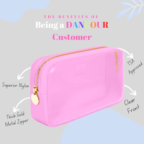 Small Clear Makeup Bag – Mini Cosmetic Pouch for Purse, Light Pink Travel Bag, Compact Clear Pouch for Cosmetics, Mini Purse Organizer - color: Light Pink, style: Small