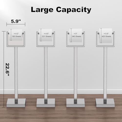 Nickel Toilet Paper Holder Stand，Stainless Steel Toilet Paper Holder Free Standing，Stable Weighted Base Floor Tissue Roll Holder for Bathroom，Modern Pivoting Toilet Paper Stand - color: Nickel