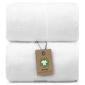 Alusa Home 100% Organic Luxury Bath Sheets - GOTS Certified - Extra Large 35x70 Inches (Pack of 2) Zero-Twist, Long-Staple Cotton Bath Sheet Set (White) - color: White, size: 2pc Bath Sheets