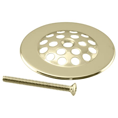 Westbrass D327-01 Beehive Tub Grid Strainer with Screw, Polished Brass - color: Polished Brass